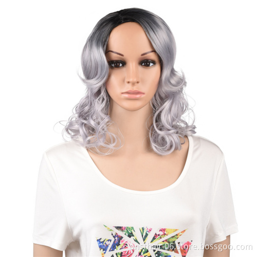 Woman Purple Wigs Hair Women Cosplay Bob Wigs Grey Silver Short Pixie Curly Heat Resistant Synthetic Natural for Black White